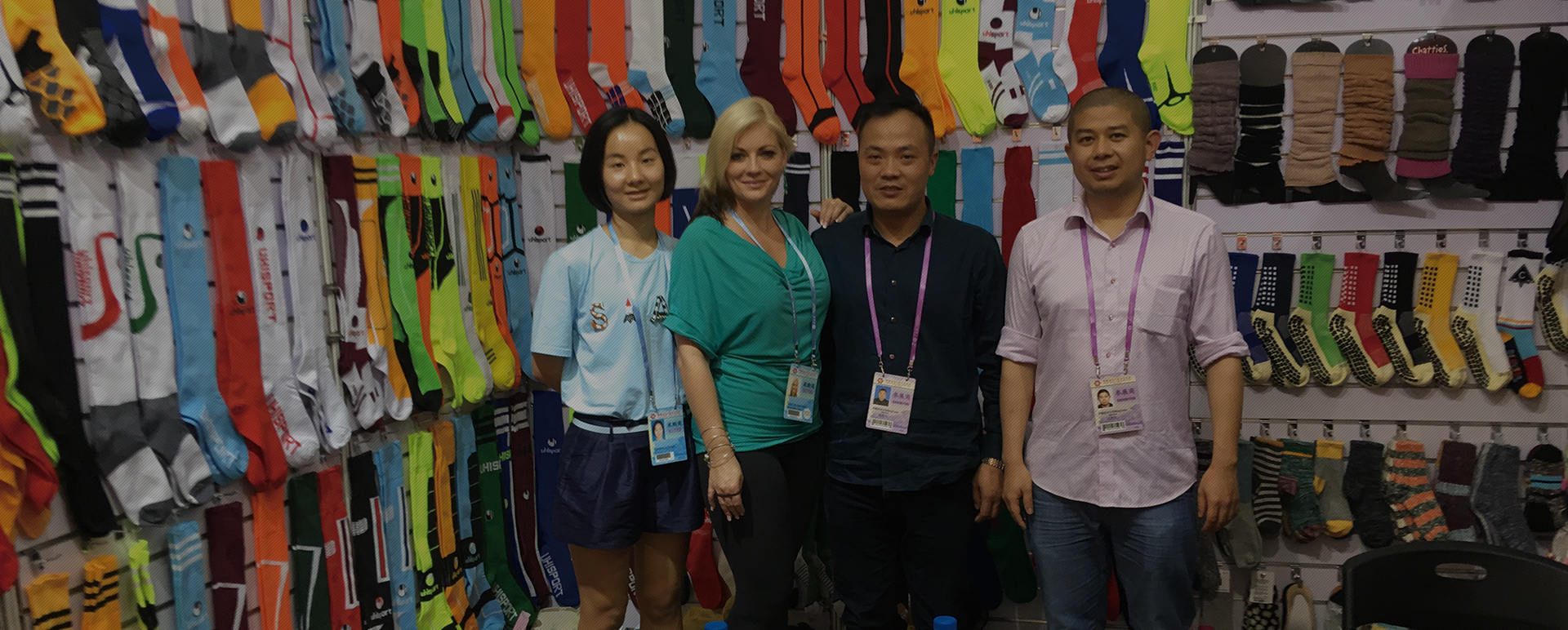 OKAY SOCKS photo with our customers at the exhibition