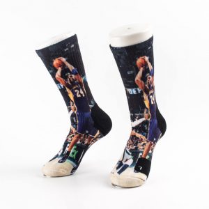 Mens cool basketball printed socks supplier
